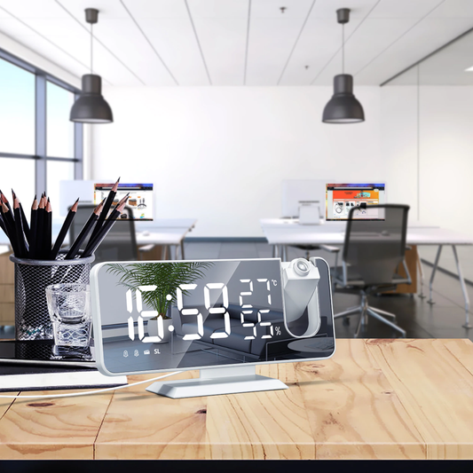 Seamless Morning<sup>TM</sup> - Projecting Mirror Alarm Clock